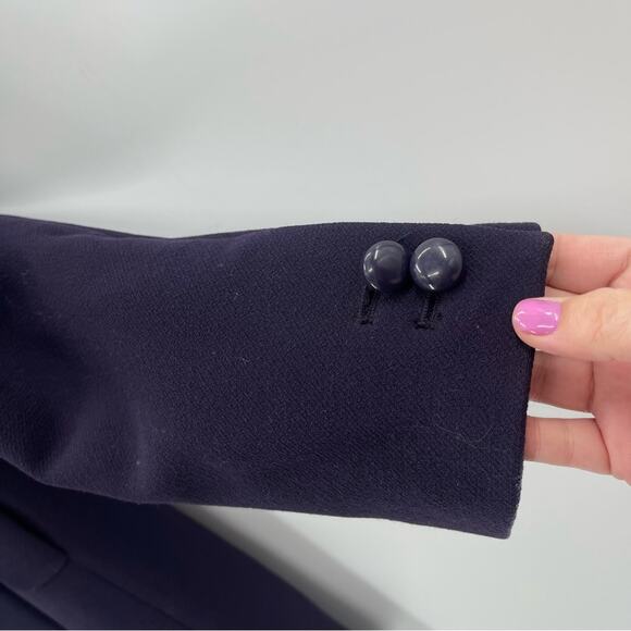 J. Crew Eggplant Purple Wool Longline Pea Coat Preppy Quiet Luxury Jacket Size 2 - Picture 4 of 11